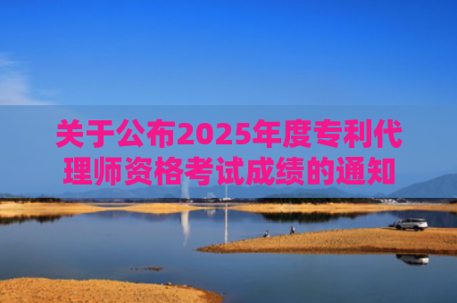 关于公布2025年度专利代理师资格考试成绩的通知