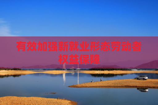 有效加强新就业形态劳动者权益保障