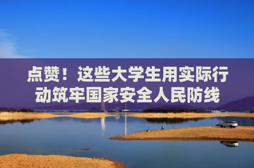 点赞！这些大学生用实际行动筑牢国家安全人民防线