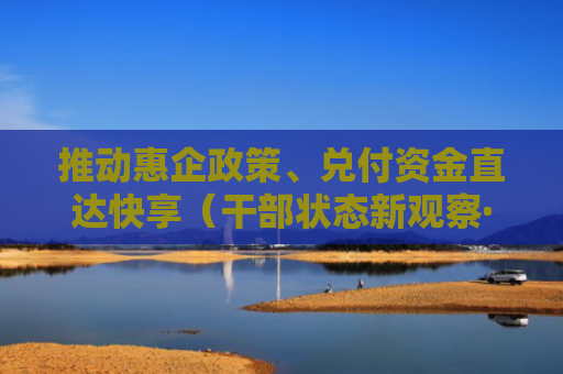 推动惠企政策、兑付资金直达快享（干部状态新观察·构建亲清政商关系）