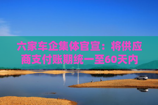 六家车企集体官宣：将供应商支付账期统一至60天内