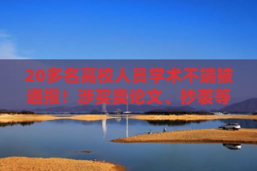 20多名高校人员学术不端被通报！涉买卖论文、抄袭等