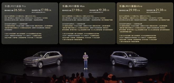 拼了!大空间+换电 乐道L90租电版17.98万元起