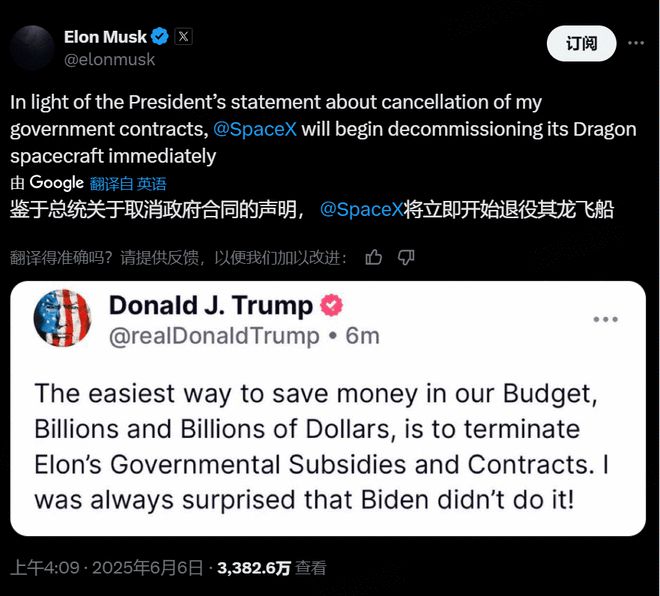 特朗普与马斯克公开冲突，特斯拉暴跌14%！