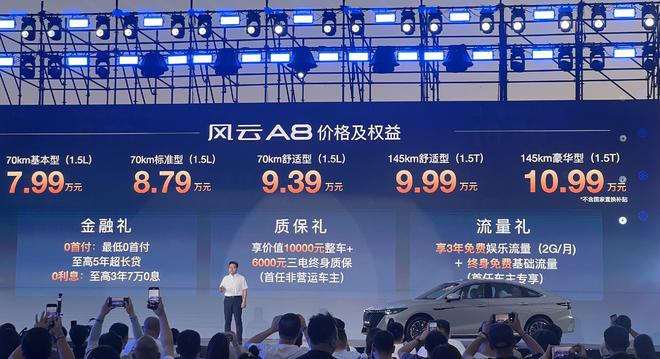 70km纯电续航省油省电也省钱 风云A8上市*万起