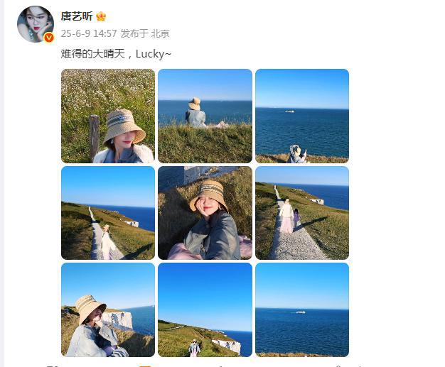 张若昀唐艺昕带女儿看海，小公主坐爸爸肩头，一家三口好幸福