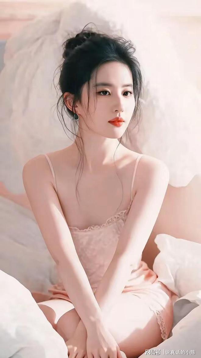 刘亦菲粉色睡衣照又纯又欲，网友：纯欲天花板