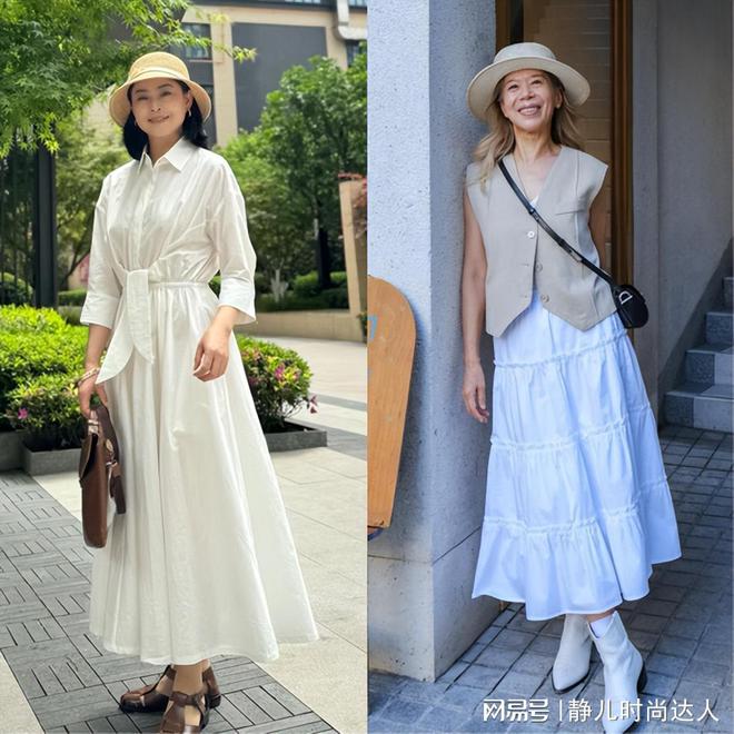 入夏后中年女人这样打扮：裙子过膝，鞋子带跟，美得高级优雅